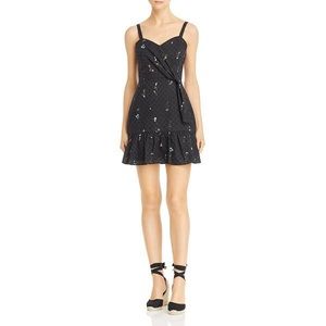 Parker Floral Eyelet Sun Dress Black Faux Wrap